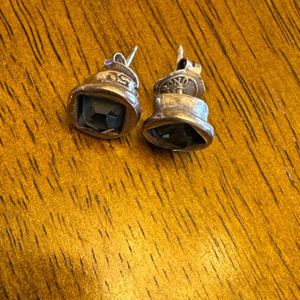 Silver Earrings with Blue Gemstones